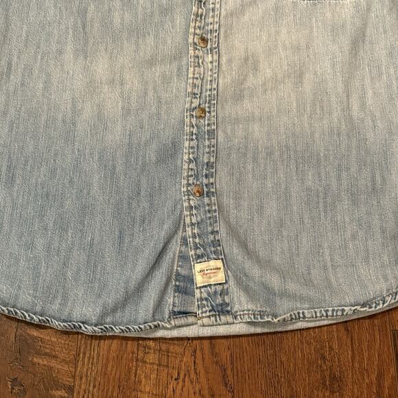 Vintage Levis Shirt Men's 2XL Blue Denim Button Down Shirt Western Pocket VTG - Picture 4 of 10